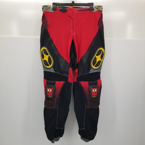Vintage No Fear Elektron Motocross MX Supercross Pants Red Black  Mens Size 36 - Picture 1 of 16